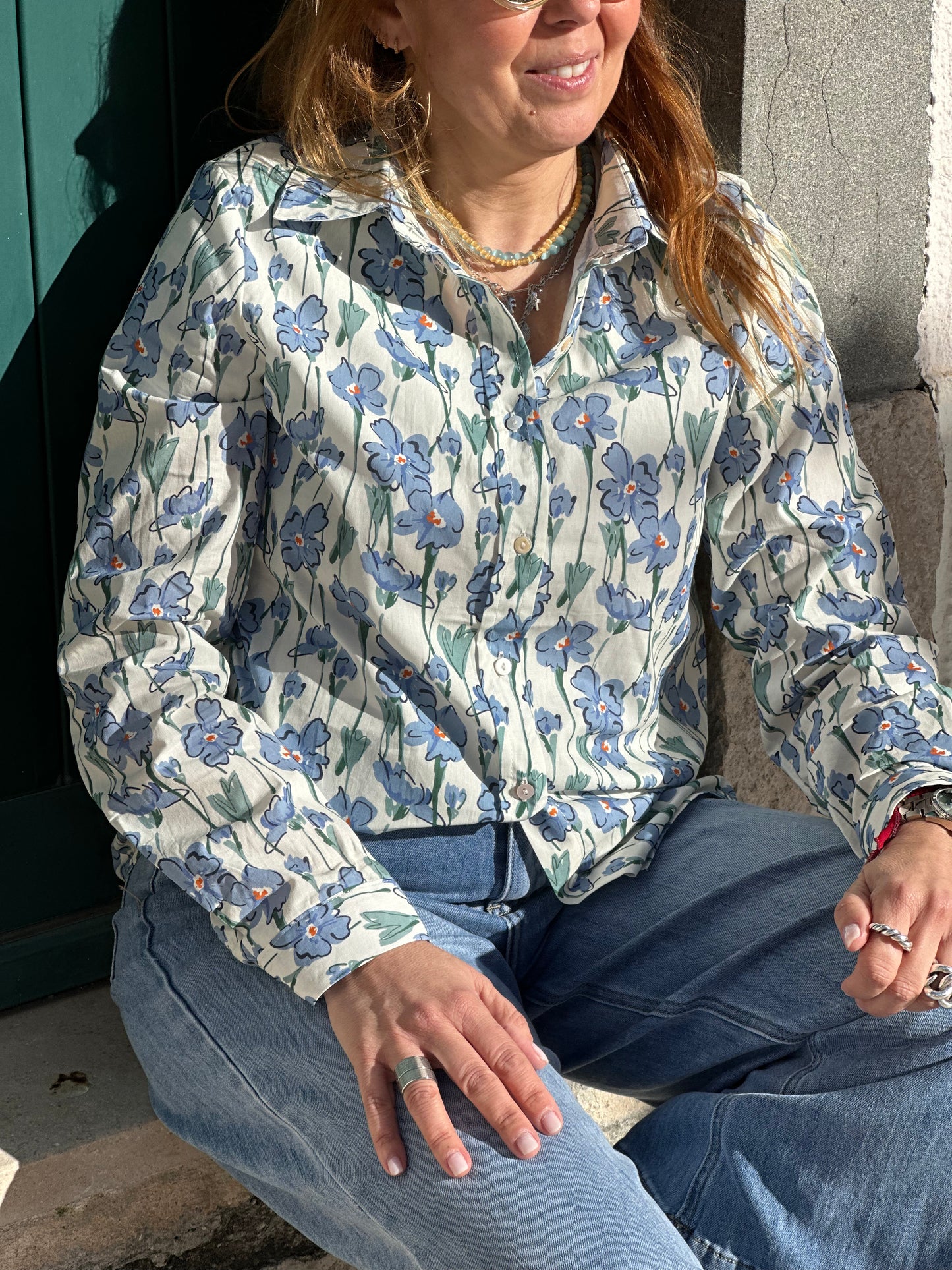 CAMISA FLORAL AZUL