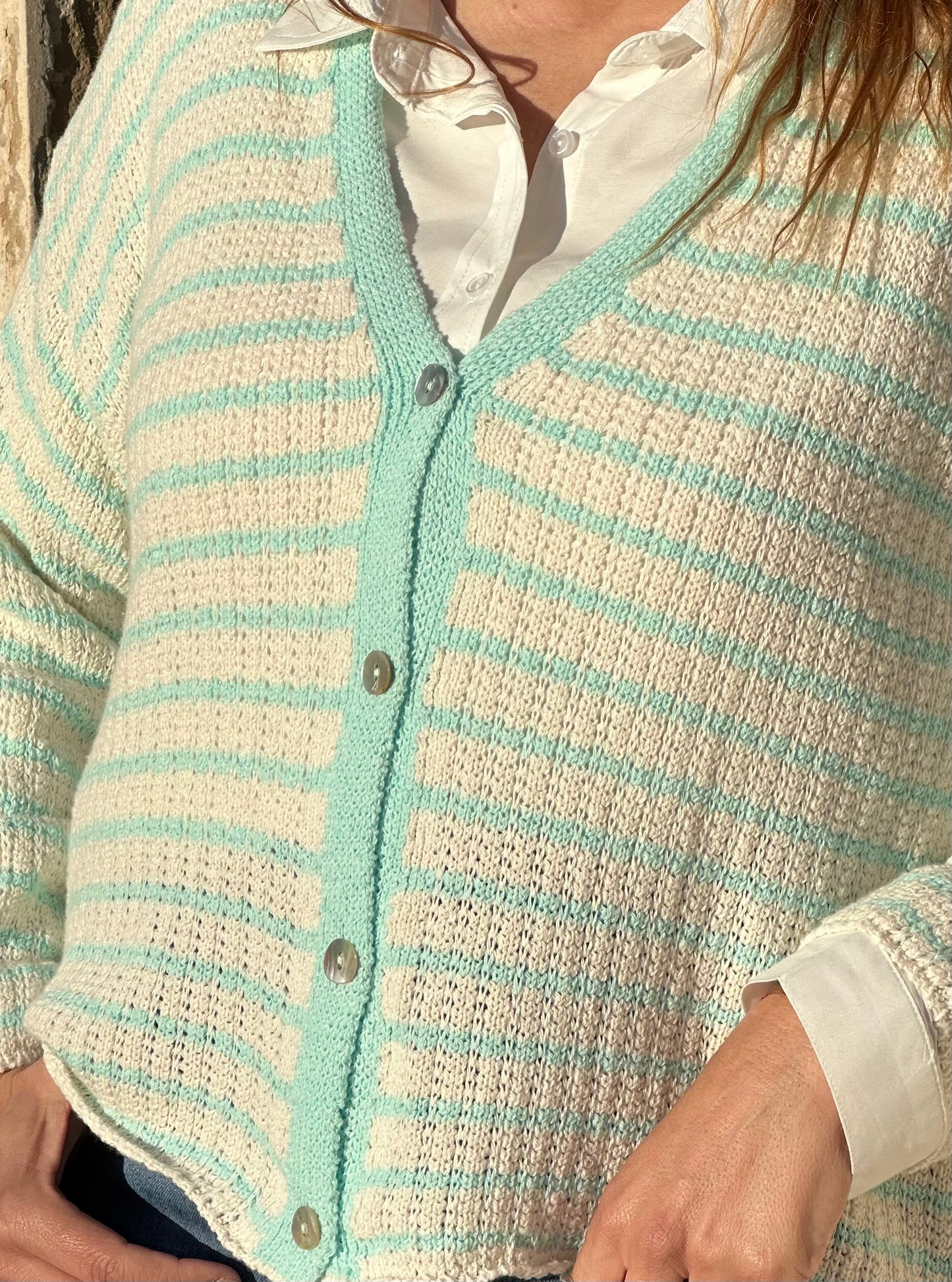 CARDIGAN DE LINHA DE ALGODÃO