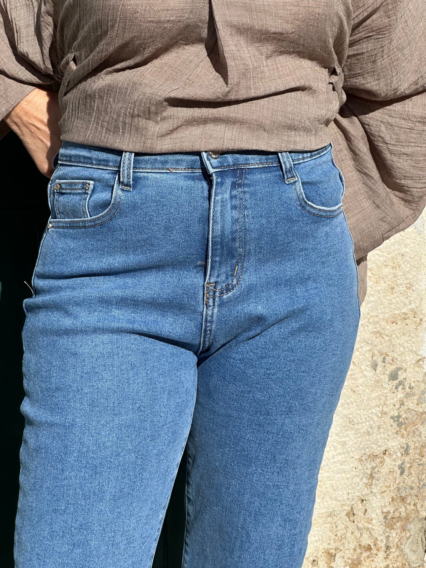 CALÇAS DE GANGA MILE MOM FIT