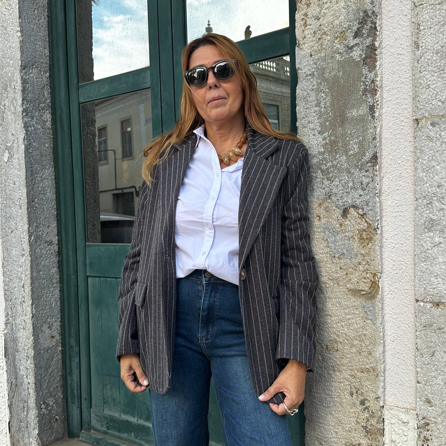 BLAZER ESTRUTURADO DE FAZENDA COM RISCAS