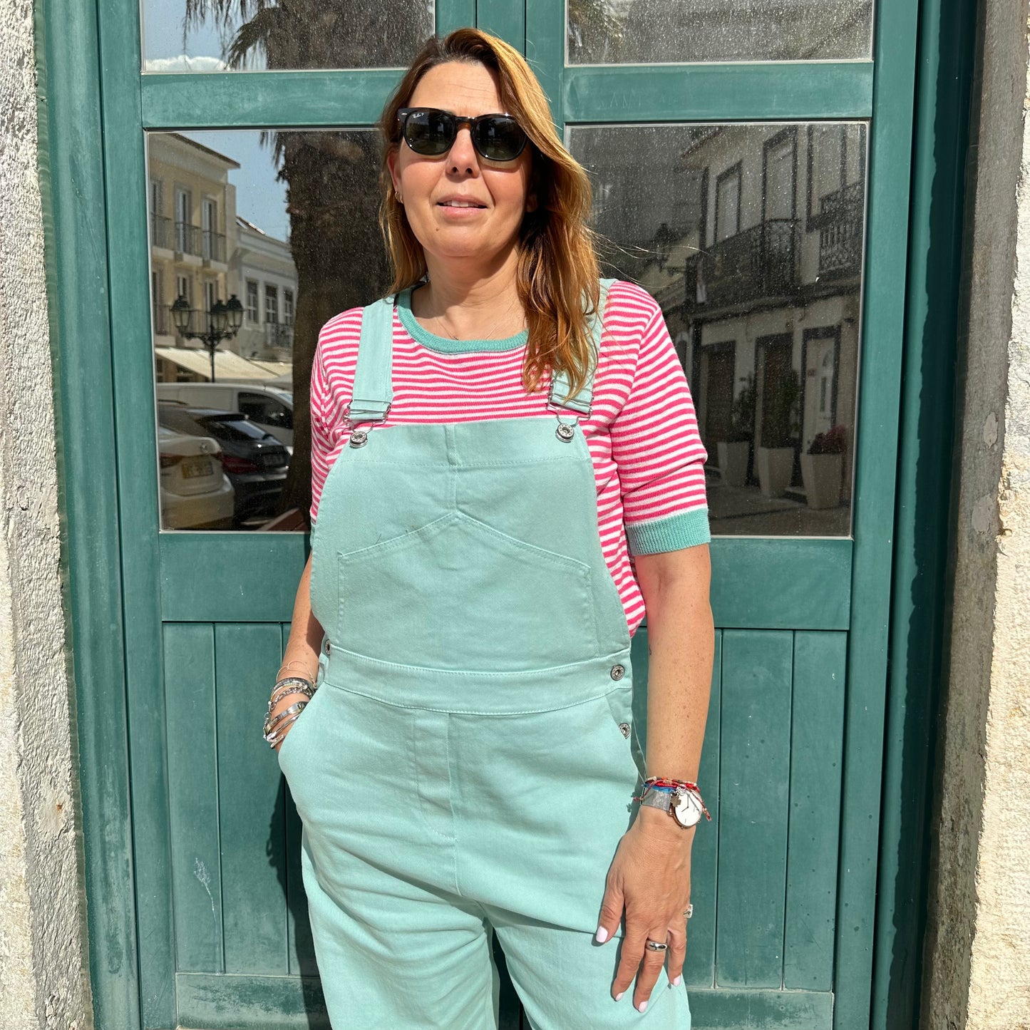 JARDINEIRA SARJA TONS PASTÉIS