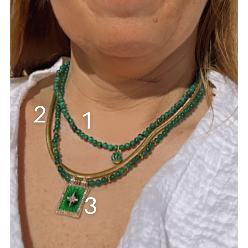 CONJUNTO COLARES BANDEIRA EM VERDE - Pé Calçado