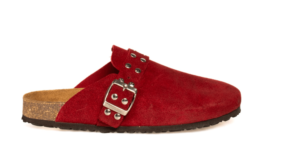 T988 - R - CLOGS EM CAMURÇA COM TACHAS - Pé Calçado