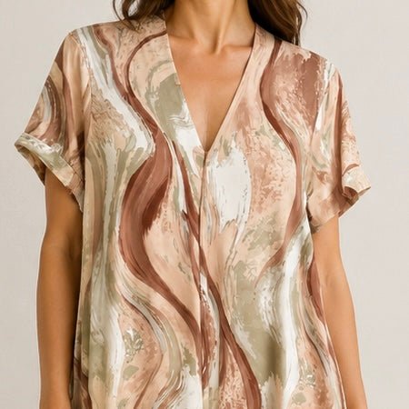 VESTIDO MALHA FRIA ABSTRATO - Pé Calçado