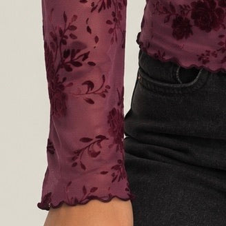 CAMISOLA TRANSPARENTE COM VELUDO