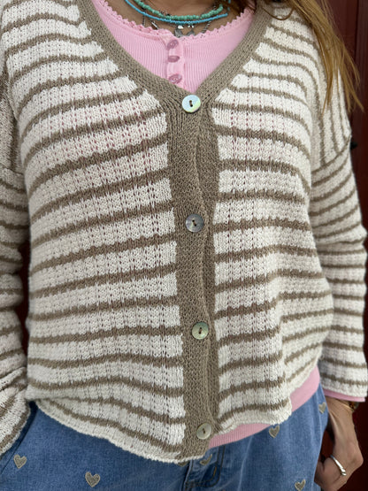 CARDIGAN DE LINHA DE ALGODÃO