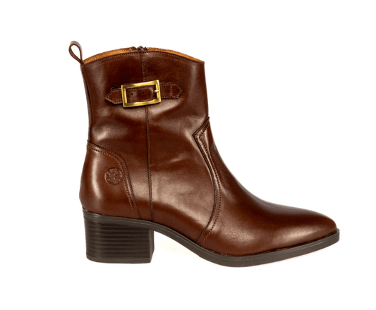 1238 - P - BOTIM EM PELE COM FIVELA - Pé Calçado