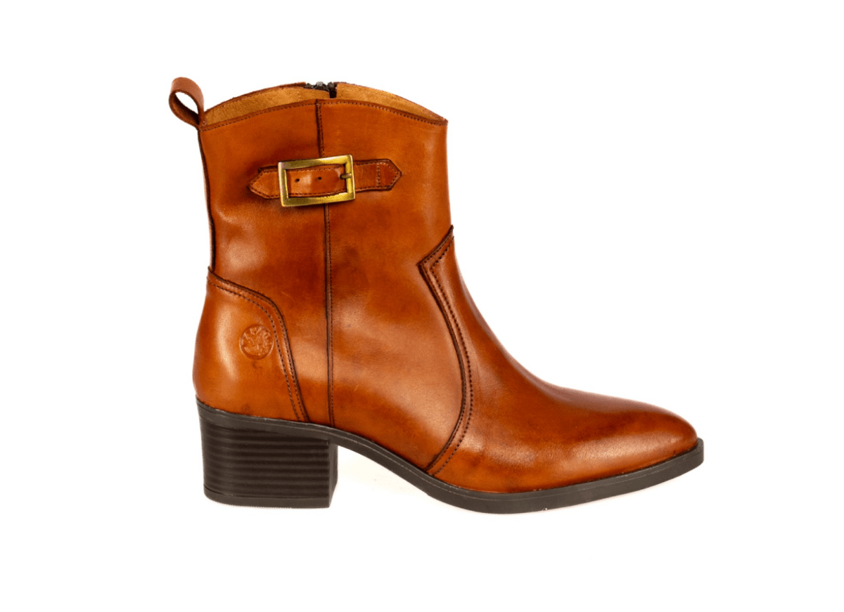 1238 - P - BOTIM EM PELE COM FIVELA - Pé Calçado