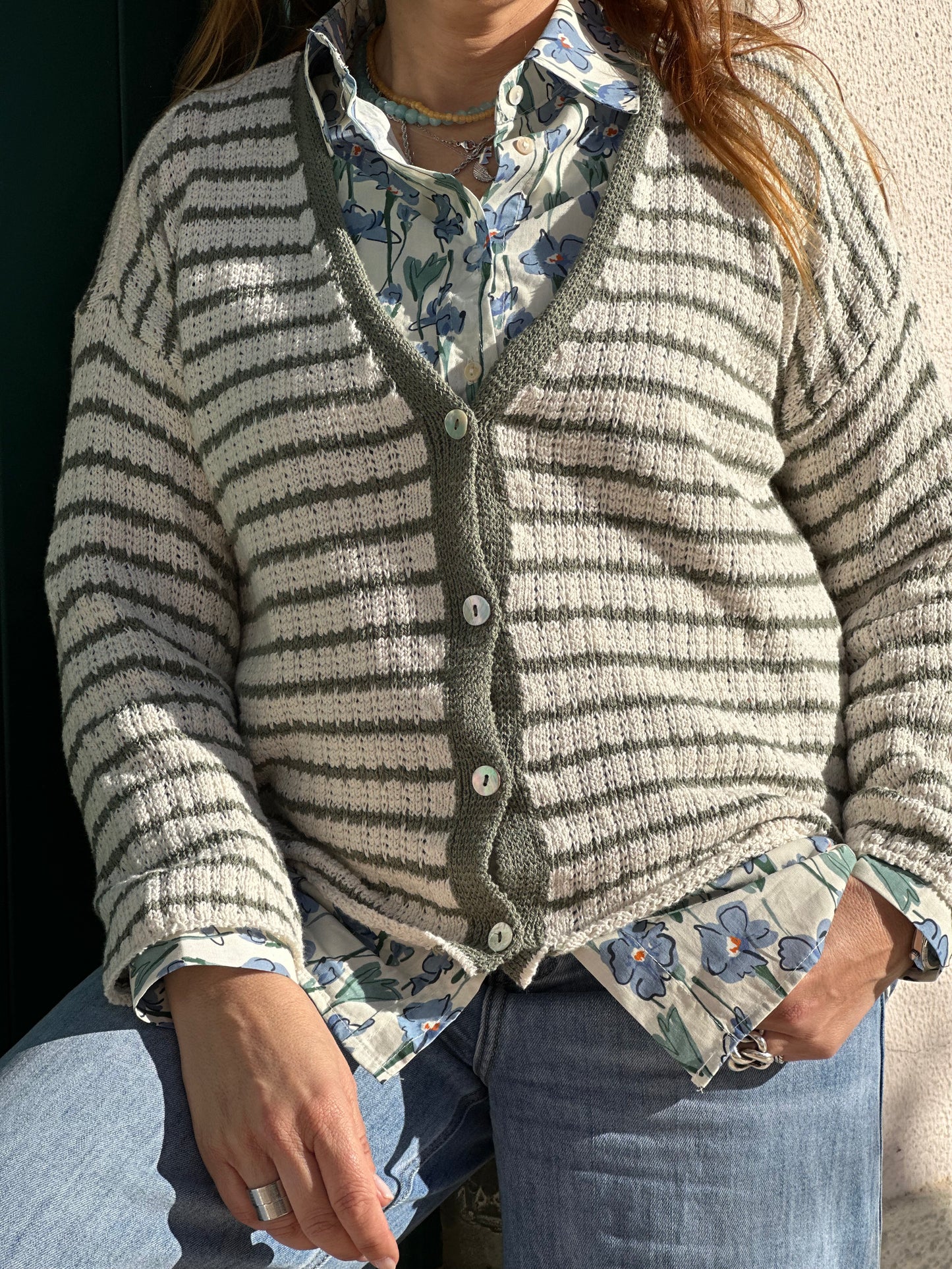CARDIGAN DE LINHA DE ALGODÃO