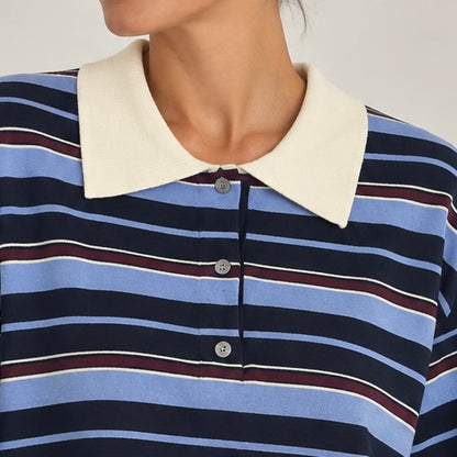 CAMISOLA DE RISCAS COM GOLA