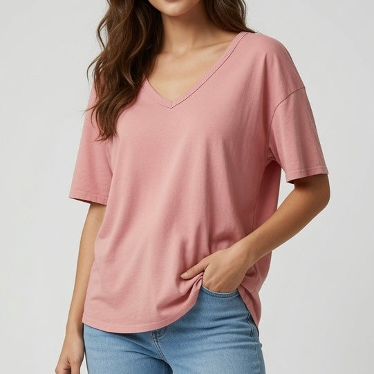 T-SHIRT BÁSICA DECOTE V