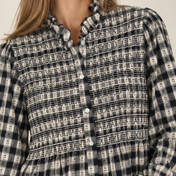 CAMISA XADREZ AZUL E BEGE