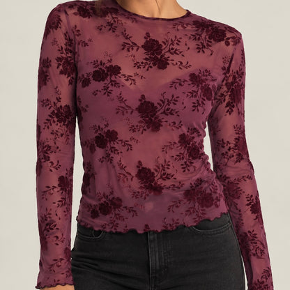 CAMISOLA TRANSPARENTE COM VELUDO