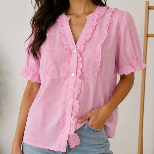 CAMISA ÀS RISQUINHAS COM FOLHOS