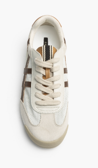 CORINA - TENIS DESPORTIVO RETRO BRANCO E CASTANHO