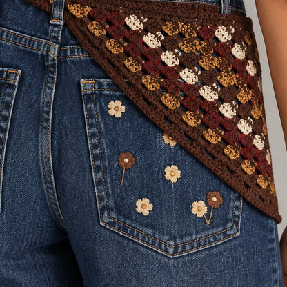 CALÇAS DE GANGA COM CROCHET