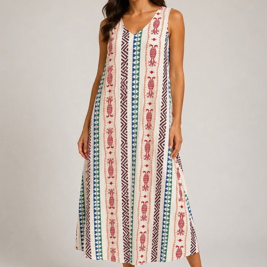 VESTIDO DE MALHA FRIA AZTECA