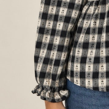 CAMISA XADREZ AZUL E BEGE