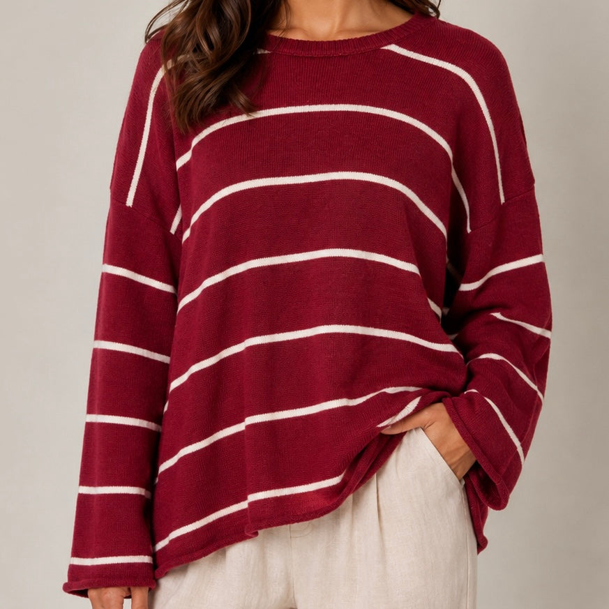 CAMISOLA DE MALHAS COM RISCAS