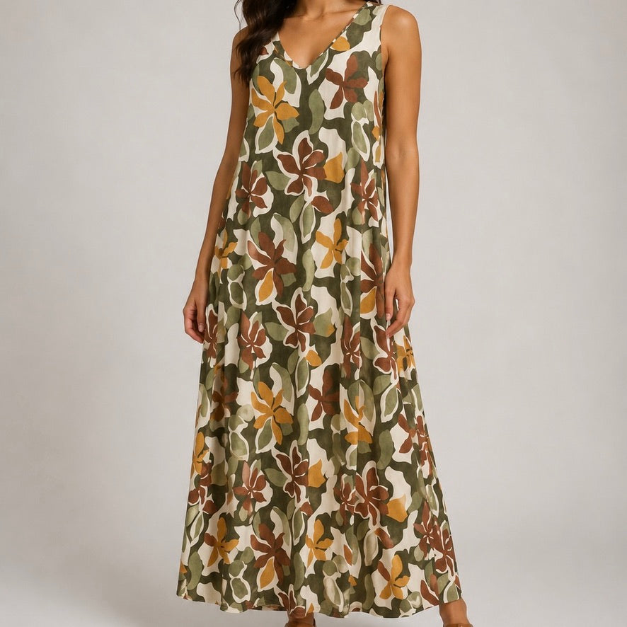 VESTIDO DE MALHA FRIA FLORAL