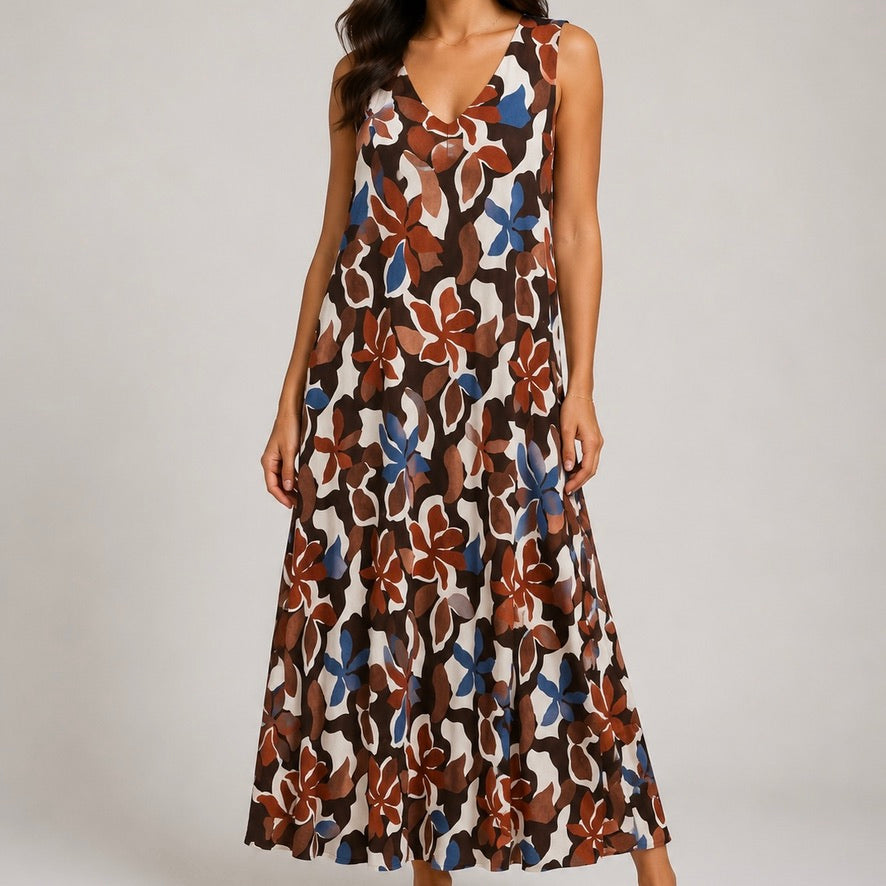 VESTIDO DE MALHA FRIA FLORAL