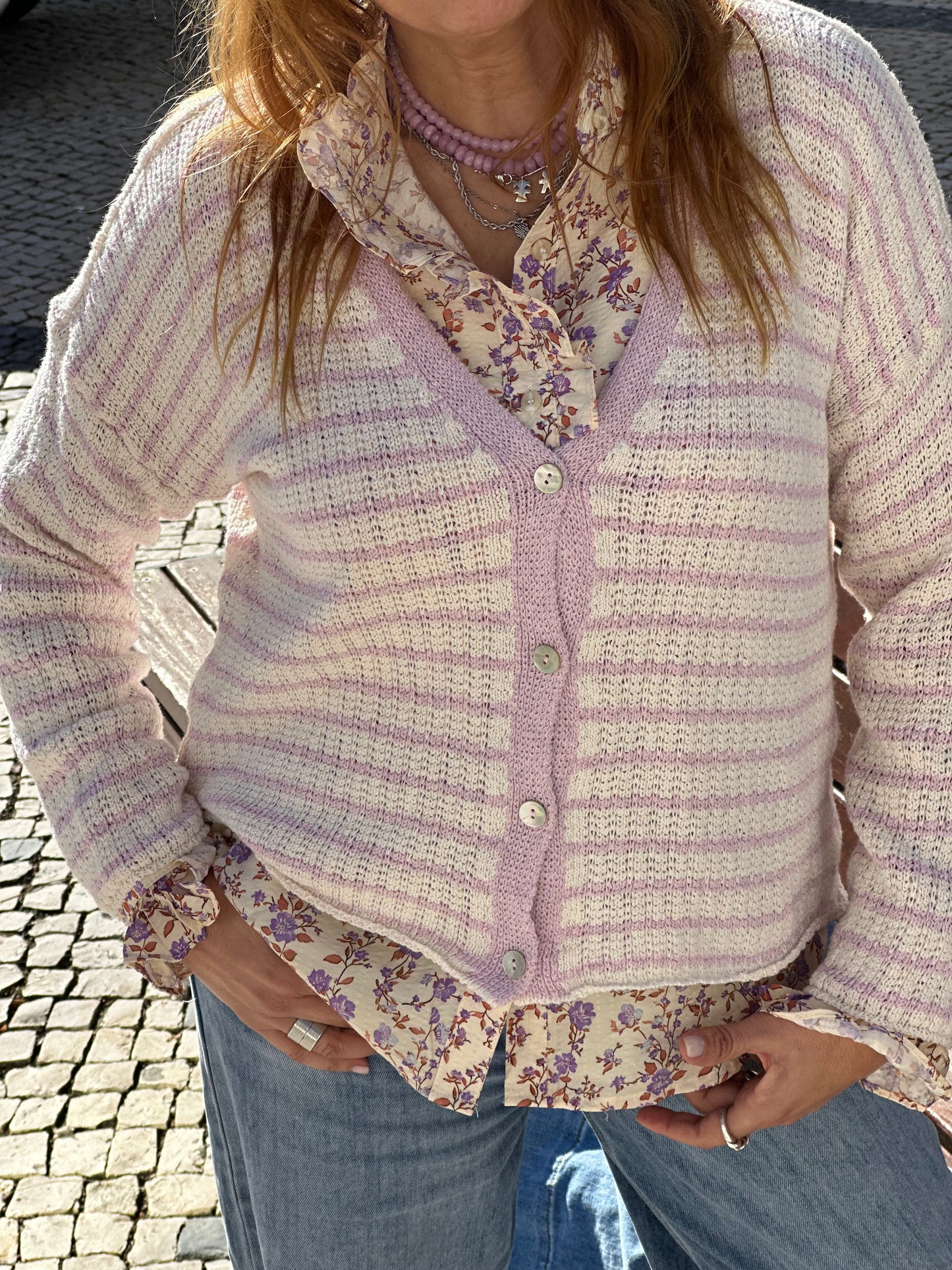 CARDIGAN DE LINHA DE ALGODÃO