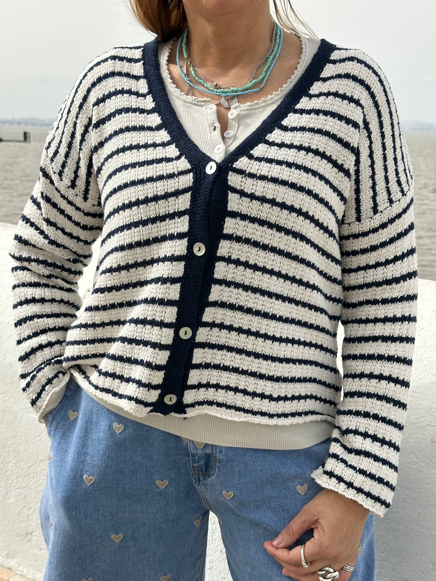 CARDIGAN DE LINHA DE ALGODÃO