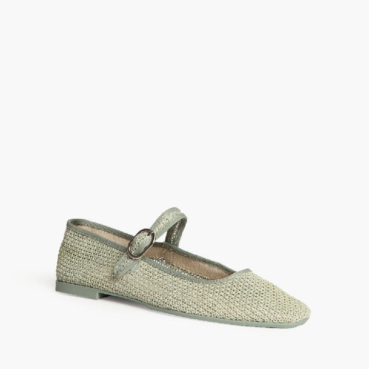 CORINA | MARY JANE CROCHÊ VERDE KAKI