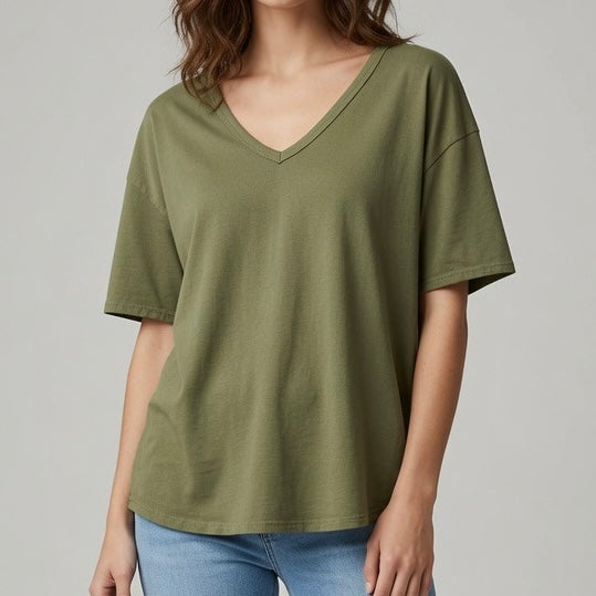 T-SHIRT BÁSICA DECOTE V