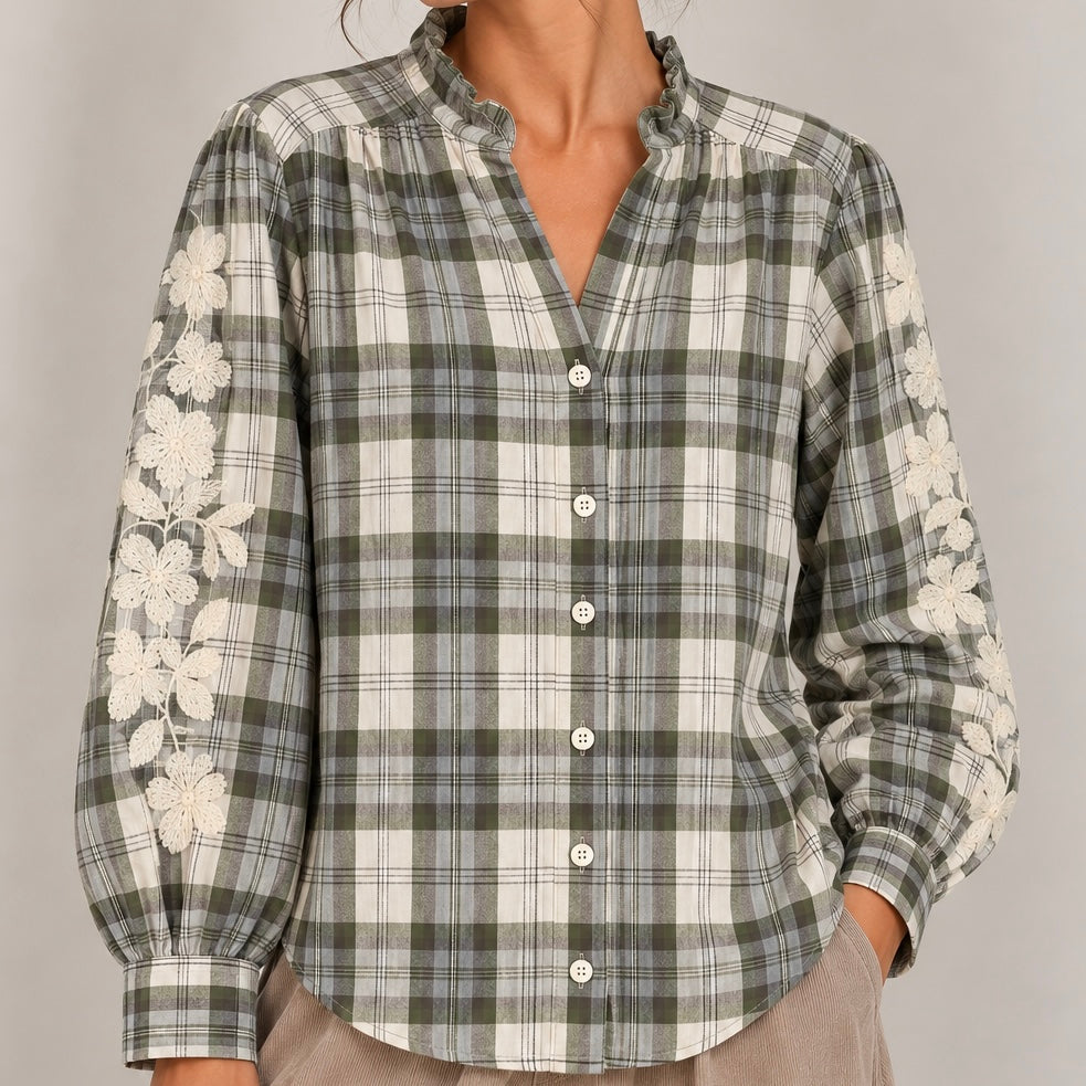 CAMISA XADREZ BORDADA
