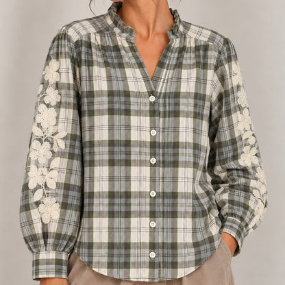CAMISA XADREZ BORDADA