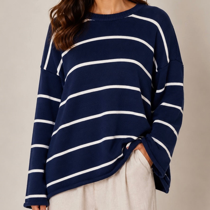CAMISOLA DE MALHAS COM RISCAS