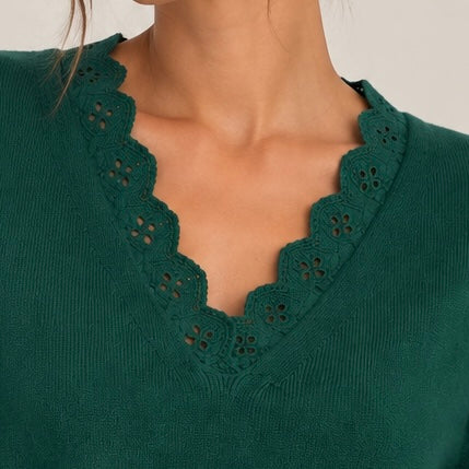 CAMISOLA DE MALHA COM RENDA