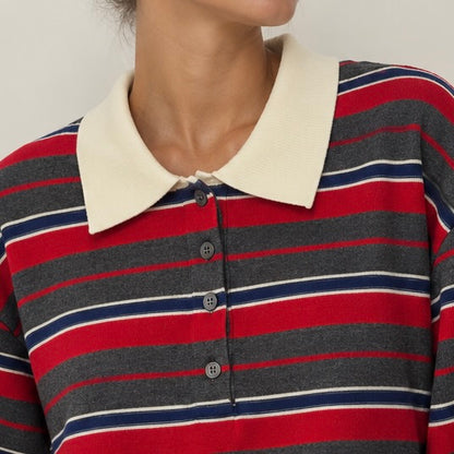 CAMISOLA DE RISCAS COM GOLA