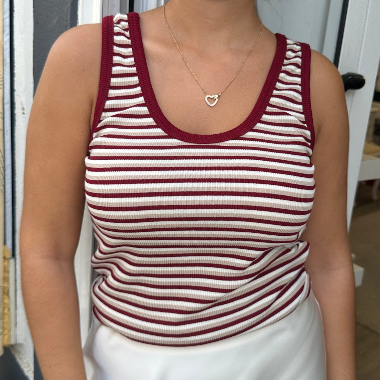 TOP DE ALGODÃO COM RISCAS