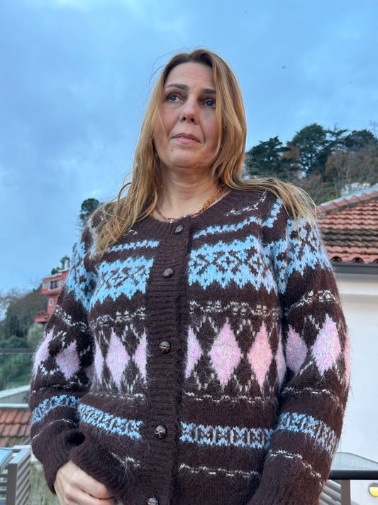 CASACO DE MALHA GEOMÉTRICO