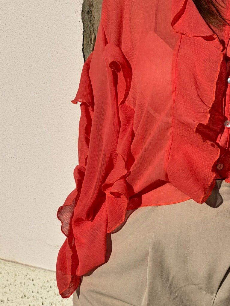CAMISA COM FOLHOS - MESSIE - Pé Calçado
