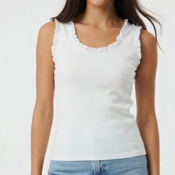 CAMISOLA DE ALÇAS COM FOLHOS - Pé Calçado