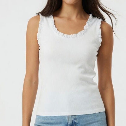 CAMISOLA DE ALÇAS COM FOLHOS - Pé Calçado