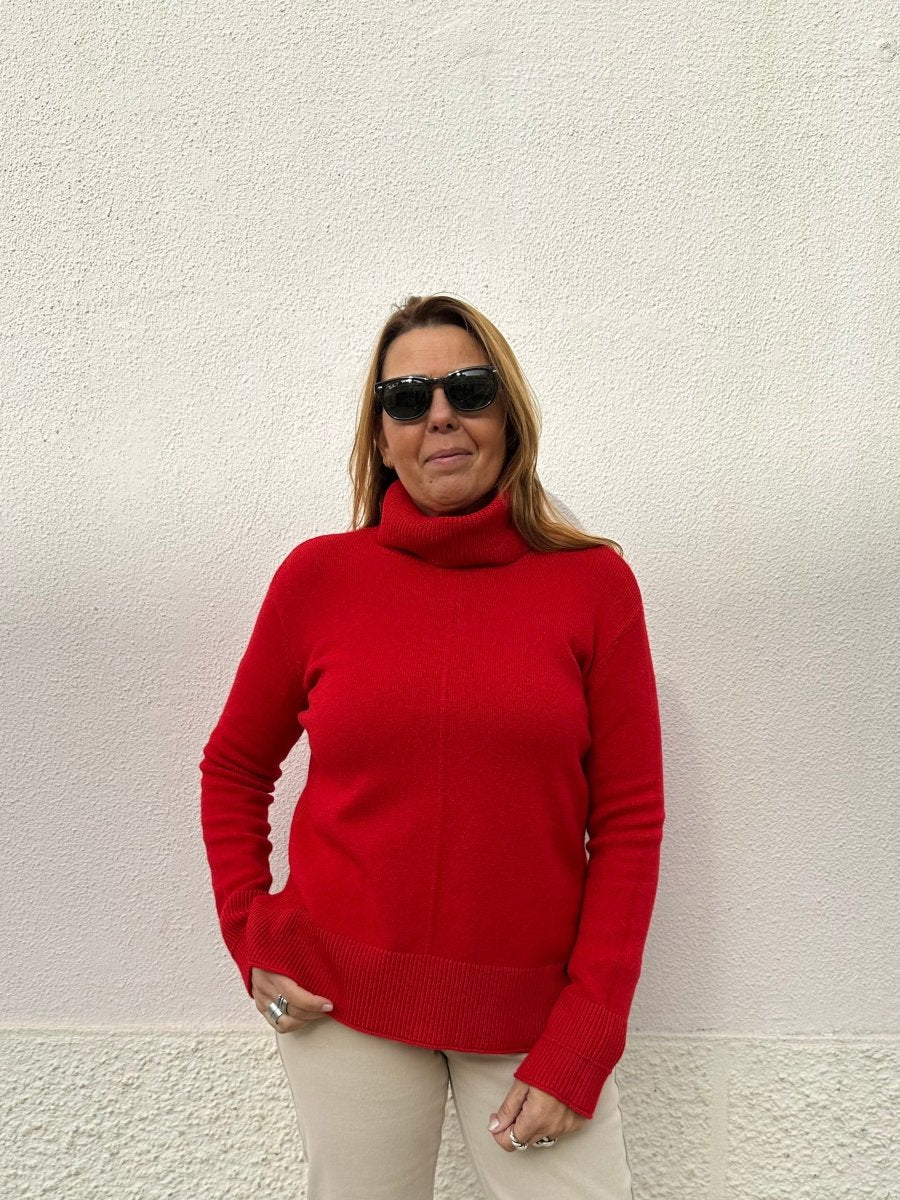 CAMISOLA DE MALHA COM GOLA ALTA - Pé Calçado