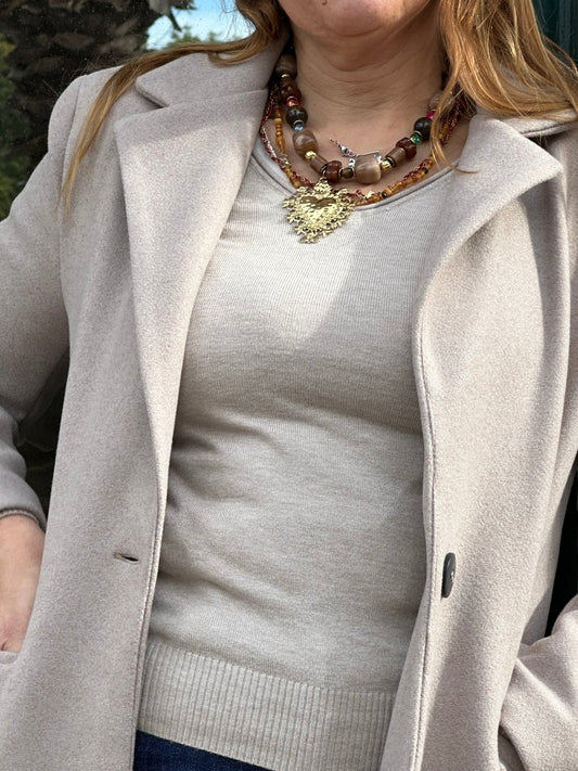 COLAR COM CORAÇÃO DOURADO - Pé Calçado