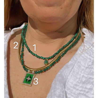 CONJUNTO COLARES BANDEIRA EM VERDE - Pé Calçado