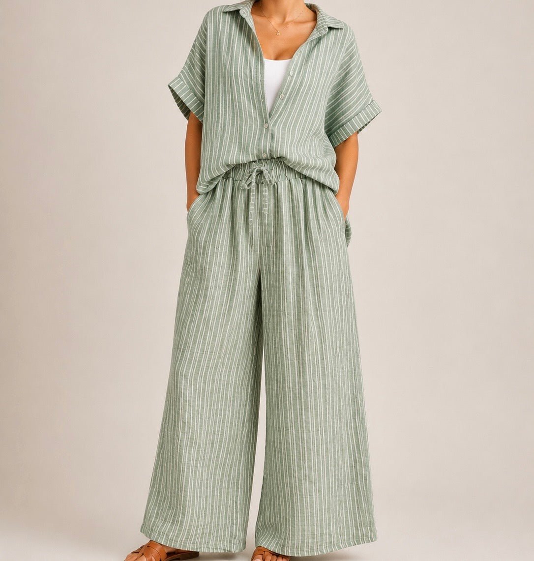 CONJUNTO COM RISCAS - Pé Calçado