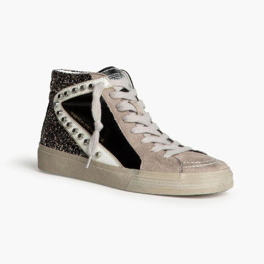 CORINA | TÉNIS BOTA PRETO COM GLITTER - Pé Calçado