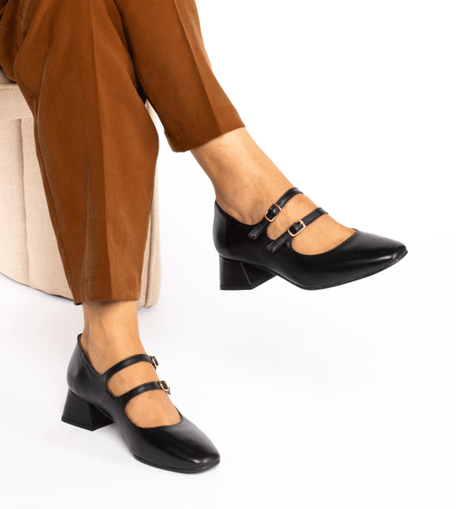 SAPATO SALTO MÉDIO PELE - Pé Calçado