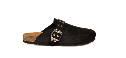 T988 - R - CLOGS EM CAMURÇA COM TACHAS - Pé Calçado