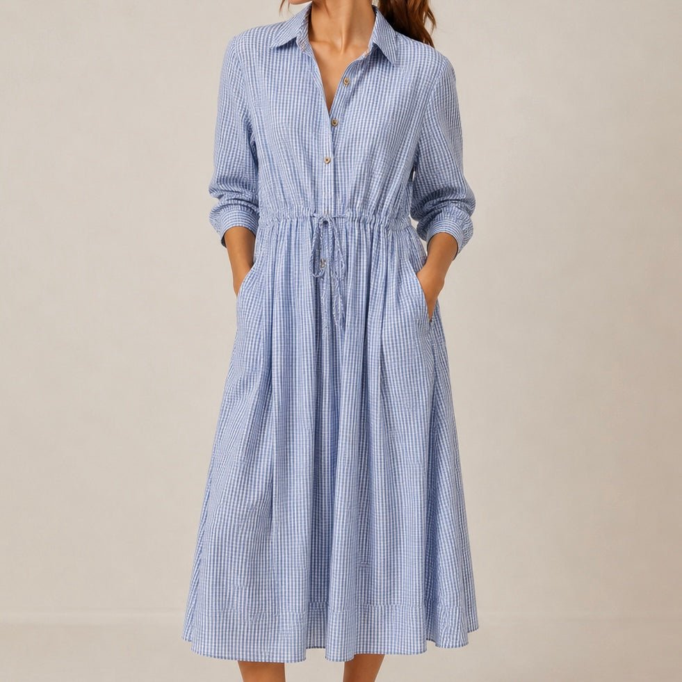 VESTIDO AOS QUADRADINHOS - Pé Calçado