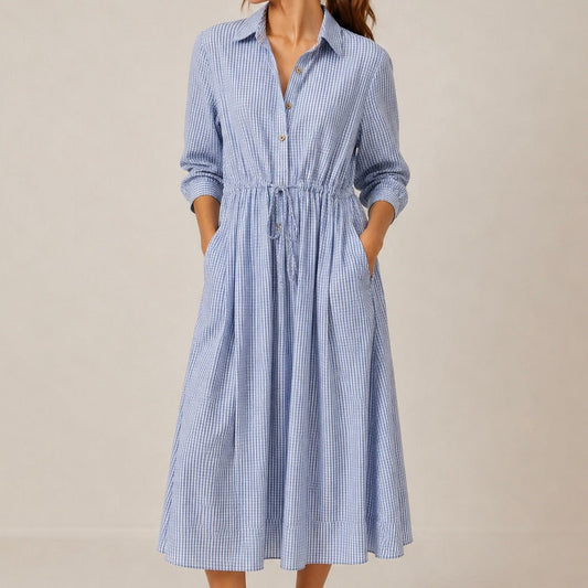 VESTIDO AOS QUADRADINHOS - Pé Calçado