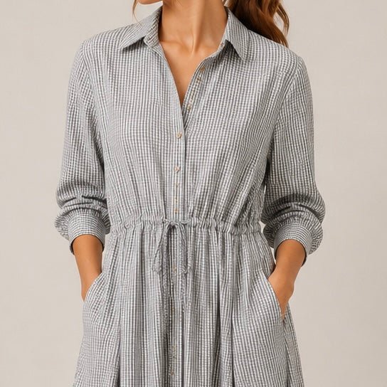 VESTIDO AOS QUADRADINHOS - Pé Calçado