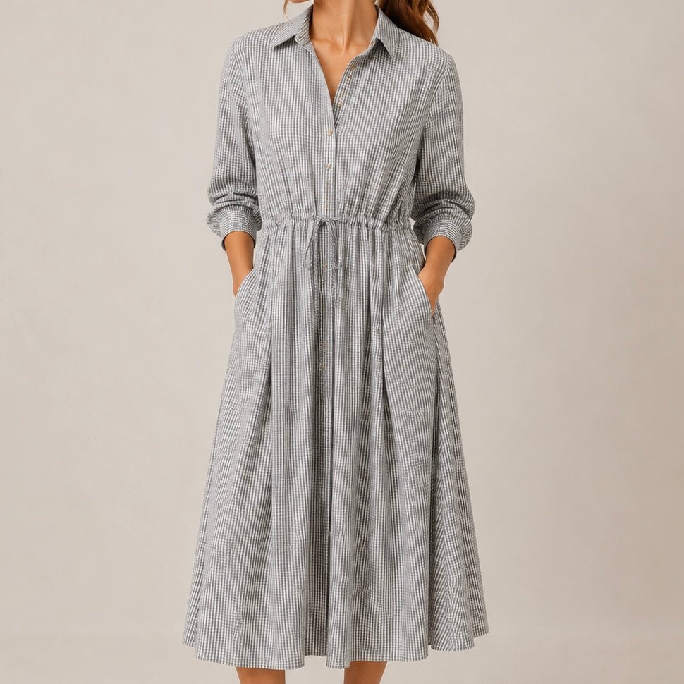 VESTIDO AOS QUADRADINHOS - Pé Calçado